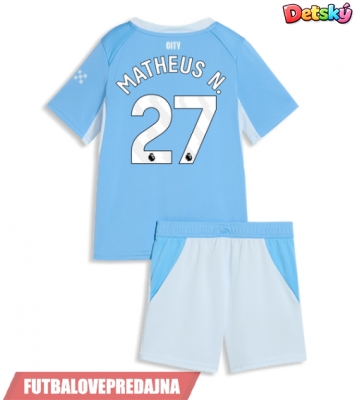Lacne Dětský Futbalové dres Manchester City Matheus Nunes #27 2026-27 Krátky Rukáv - Domáci (+ trenírky)